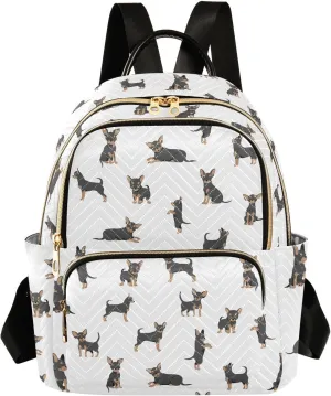 Backpack Purse Chihuahua Dog Silhouette for Women's Lightweight Quilted Handbag Shoulder Bags Fashion Casual Ladies Backpack for Travel Work M