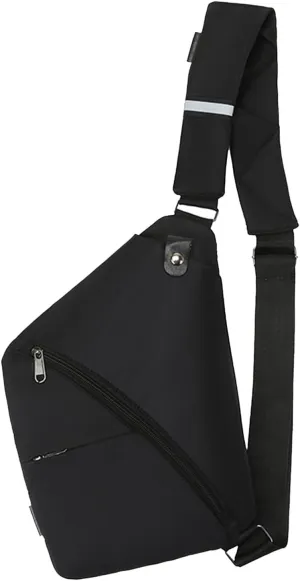 Backpack s Big Men Chest Bag Fashion Sports Casual Bodypack Men Portable Nylon Backpack (Black, One Size)