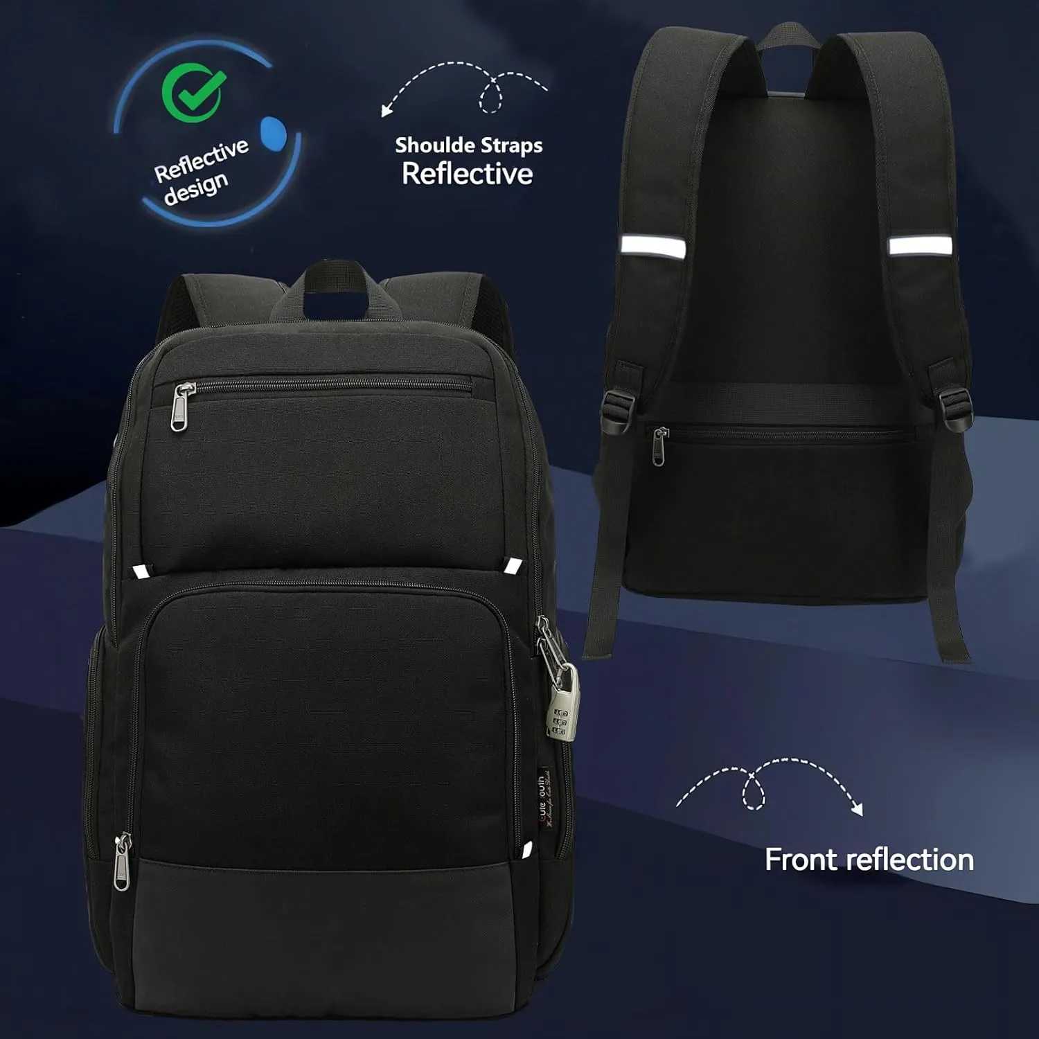 Backpacks for Men Business Laptop Backpack Anti Theft College School Work Backpack Fits 17 Inch Computer (Black, X-Large)