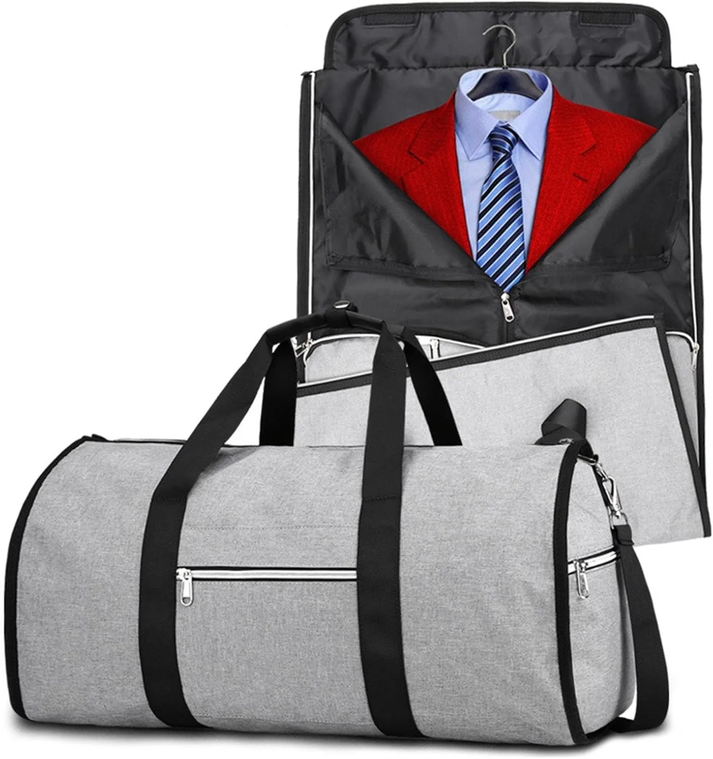 Bag Travel Bag Foldable Clothing Garment Duffel Bag With Shoe Pouch Large Capacity Suit Carry On Weekend Travel Car Tote (Grey, One Size), IsG61lwRn