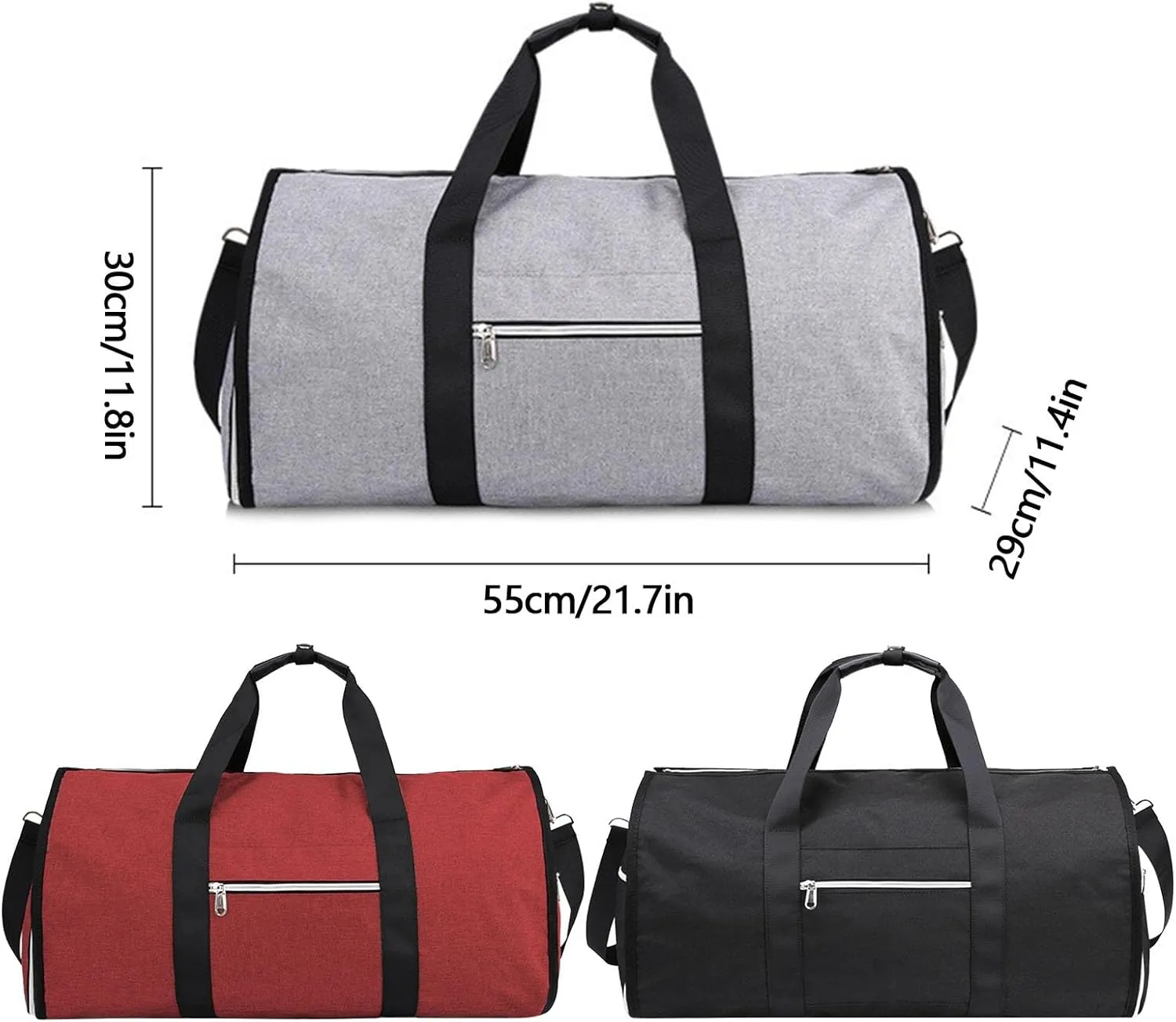 Bag Travel Bag Foldable Clothing Garment Duffel Bag With Shoe Pouch Large Capacity Suit Carry On Weekend Travel Car Tote (Grey, One Size), IsG61lwRn