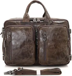 Bags for Men, Business Travel Messenger Bags, Briefcases for Men, Shoulder Bags, Genuine Leather Briefcase for Men (Color : Black-Brown)