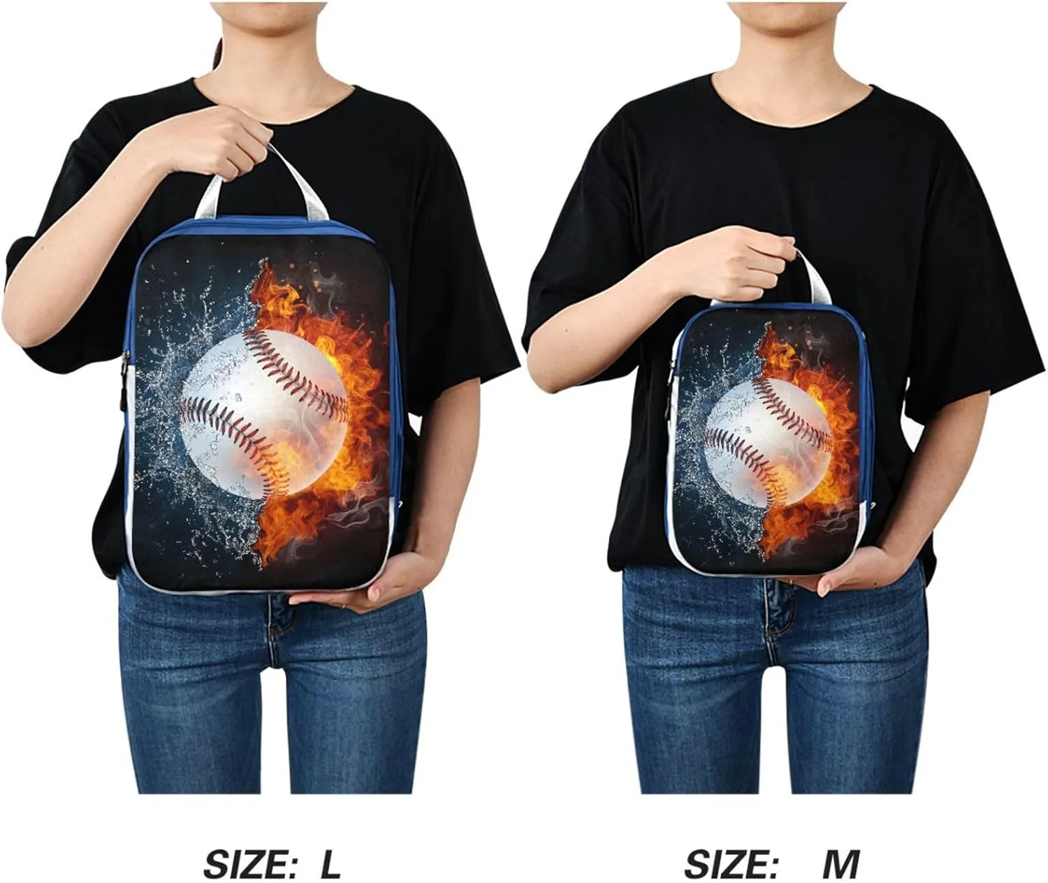 Baseball in Fire Water Compression Packing Cubes 3 Set Waterproof Expandable Packing Organizers for Travel Accessories Suitcases Luggage Backpack
