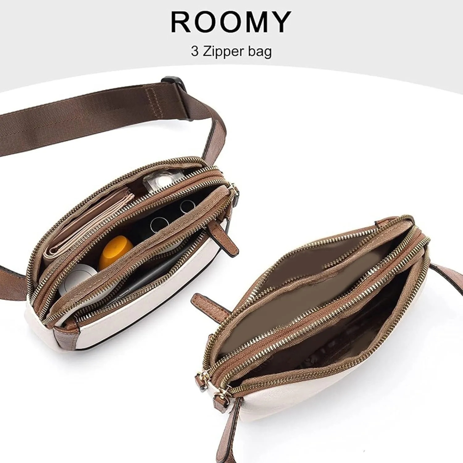 Belt Bag For Women Everywhere Crossbody Waist Bag Adjustable Strap Vegan Leather Women's Fanny Conceal Carry Waist Pack (Coffee, One Size)