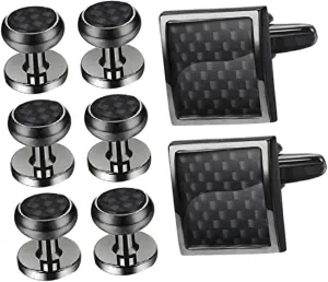 BESPORTBLE Men's Cufflink Set Groomsmen Studs Tuxedo Cuffs Tie Tacks Lapel Pins Stylish Accessory for Formal Wear