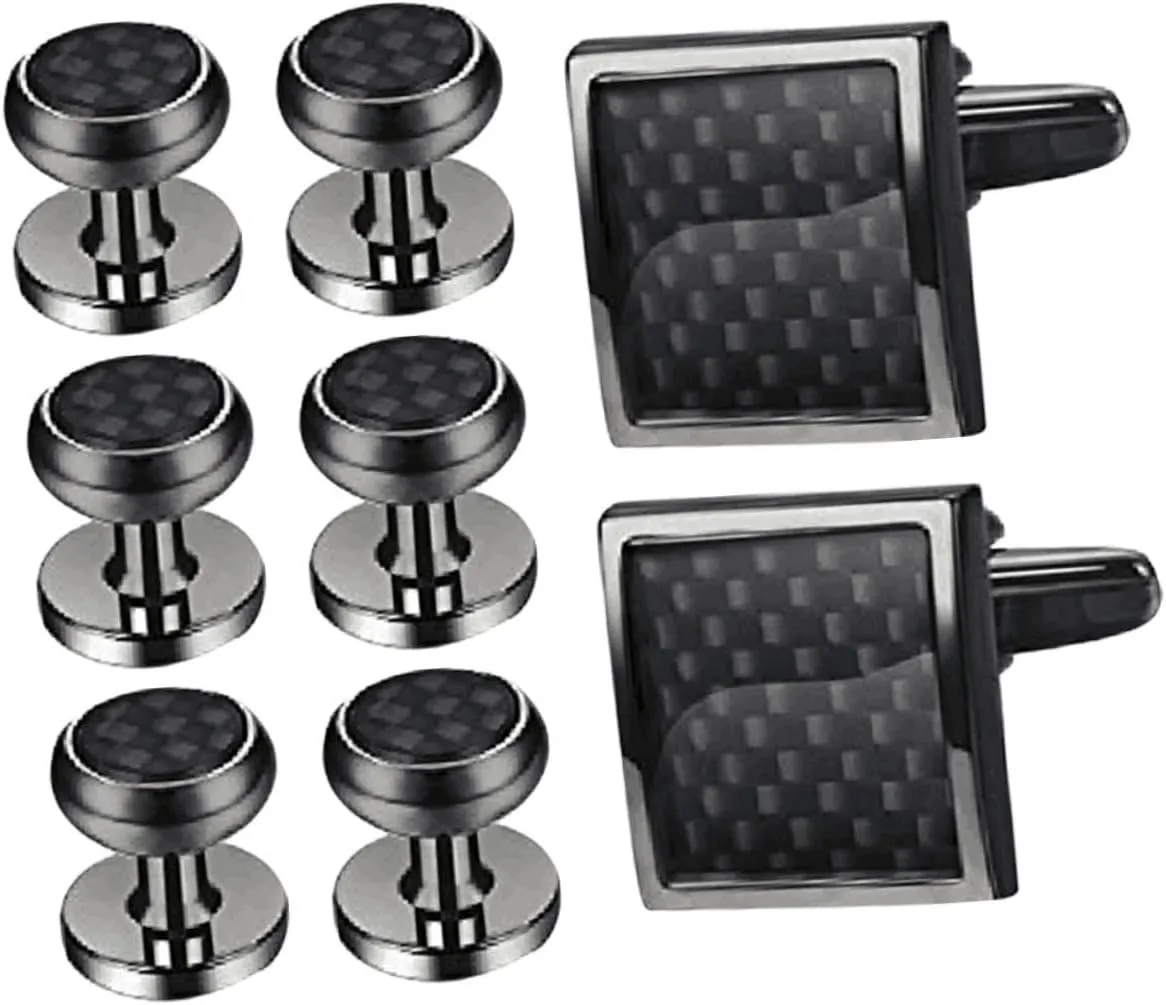 BESPORTBLE Men's Cufflink Set Groomsmen Studs Tuxedo Cuffs Tie Tacks Lapel Pins Stylish Accessory for Formal Wear