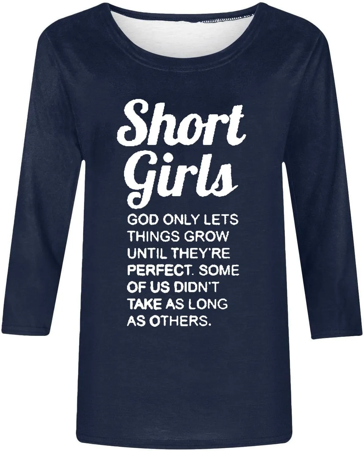 Binmer God Only Lets Things Grow Until They're Perfect Shirts for Womens 3/4 Length Sleeve Tunic Blouse Funny Sayings Tops