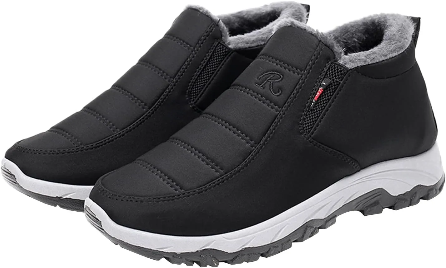 Black Winter Boots for Women Wide Calf Womens Snow Boots 9.5 Wide Warm Winter Boots Women Womens Snow Shoes Ankle Tall Black Winter Boots for Women