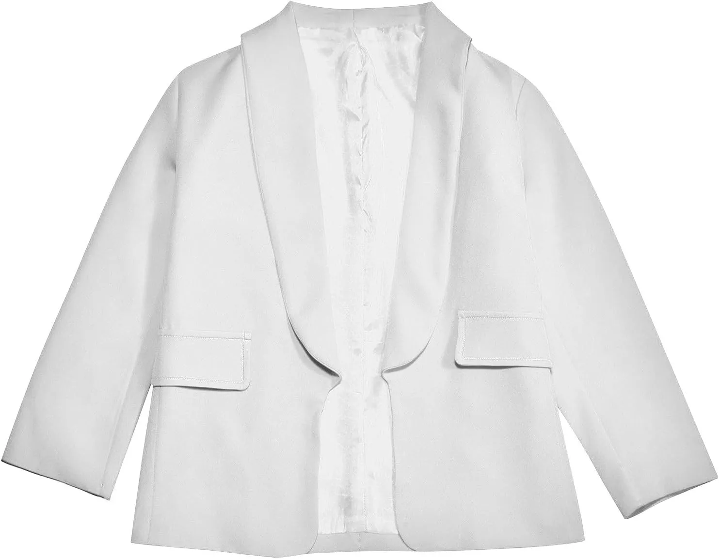 Blazer Jacket For Teen Girls Y2K Solid Lapel Formal Suit Coat Long Sleeve Casual Plus Open Front Dress Tops With Inner Pocket