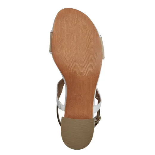 Block Heel Sandal - White