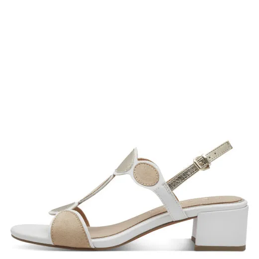 Block Heel Sandal - White