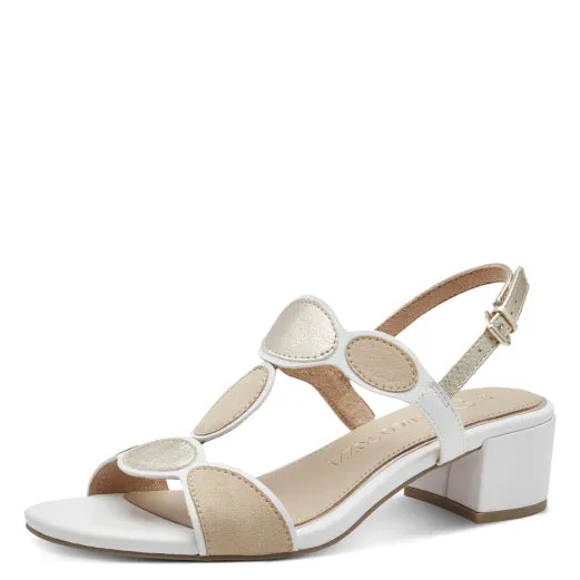 Block Heel Sandal - White