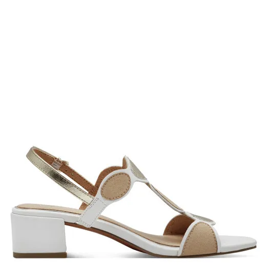 Block Heel Sandal - White