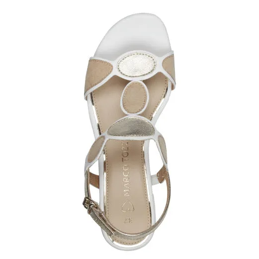 Block Heel Sandal - White