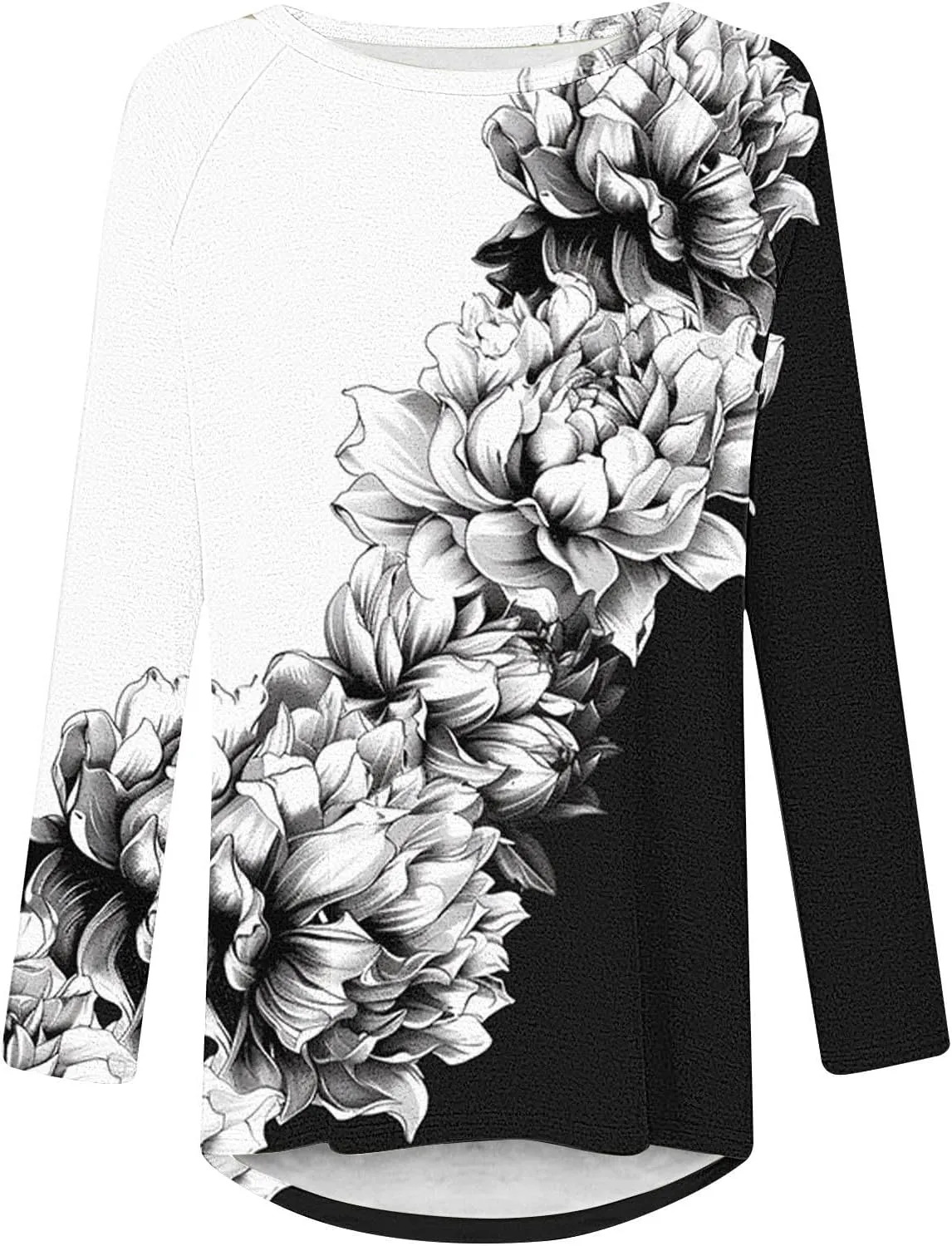 Blouses for Women Dressy 2025 Tunic Tops Long Sleeve Floral T-Shirts Boho Tees Loose Pullover Causal Trendy Outfits