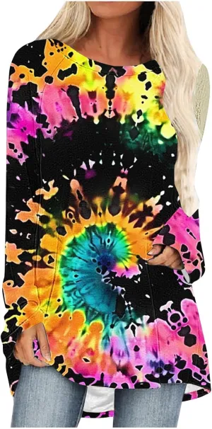 Blouses for Women Dressy 2025 Tunic Tops Long Sleeve Floral T-Shirts Boho Tees Loose Pullover Causal Trendy Outfits