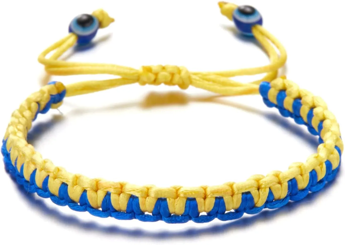 Blue Yellow National Bracelet Handmade Braided Bracelet Support Help Stand Blue and Yellow Wristband Bangle Braided Rope 6#