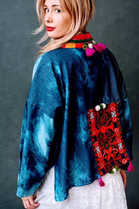 Bohemian Embroidered Jacket For Sale