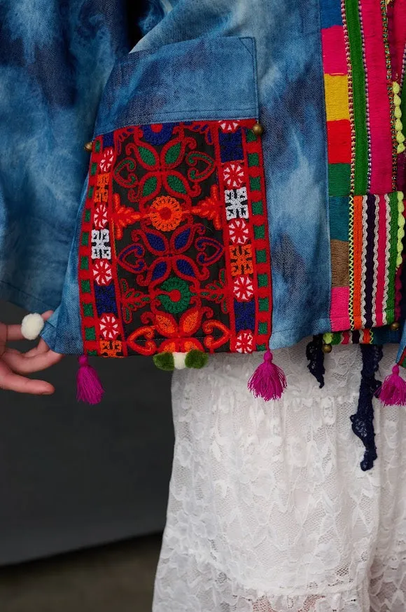 Bohemian Embroidered Jacket For Sale