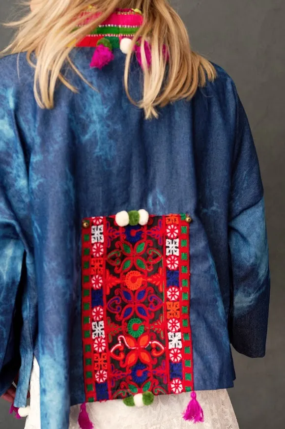 Bohemian Embroidered Jacket For Sale