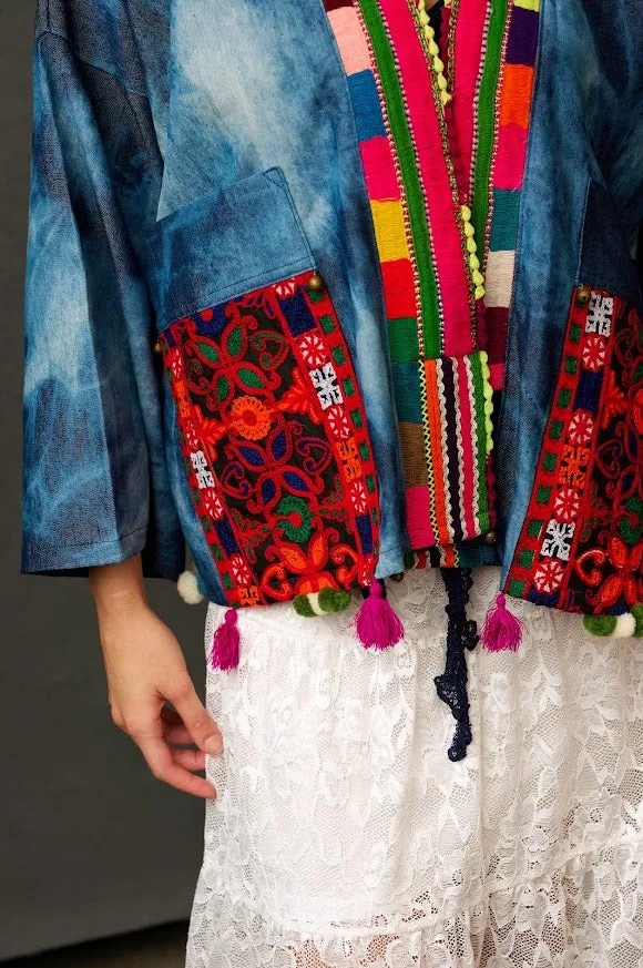 Bohemian Embroidered Jacket For Sale