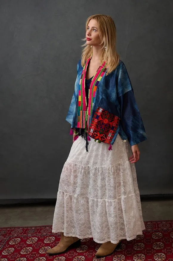Bohemian Embroidered Jacket For Sale