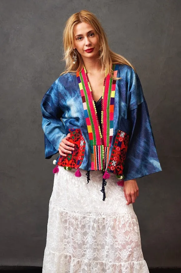 Bohemian Embroidered Jacket For Sale