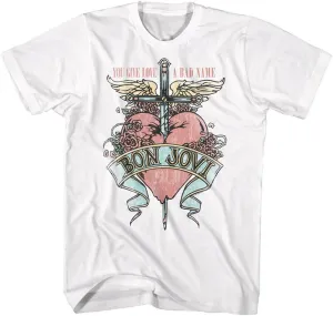 Bon Jovi T Shirt You Give Love A Bad Name Adult Short Sleeve T Shirts Vintage Style Graphic Tees