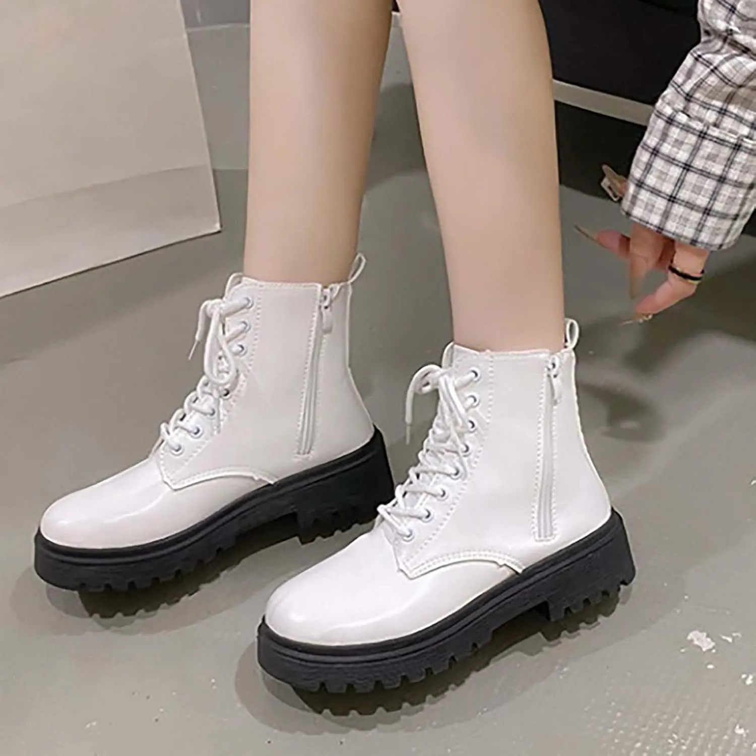 Botines Para Mujer Ankle Boots with Heel White Boots Ankle Half Boots for Women Low Heel Black Ankle Boots for Women No Heel White Ankle Boots for Women Fall