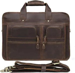 Briefcases for Men, Business Cowhide Travel Messenger Bags, Genuine Leather Luggage Shoulder Bags, Brown (Color : Brown)