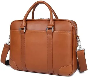 Briefcases for Men, Mens Genuine Leather Laptop Bags, Business Work Laptop Handbag Shoulder Bags, Messenger Bags