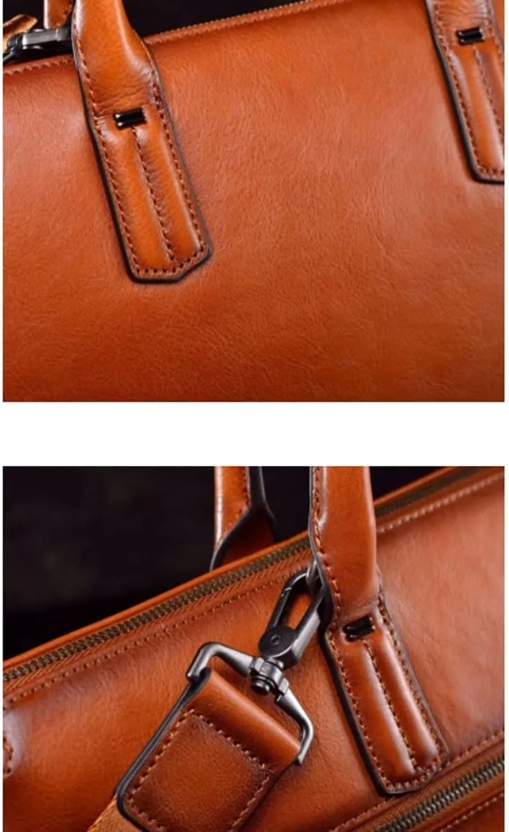 Briefcases Men's Genuine Leather Large Messenger Shoulder Bags Casual Daypacks Handbags Laptop Bags