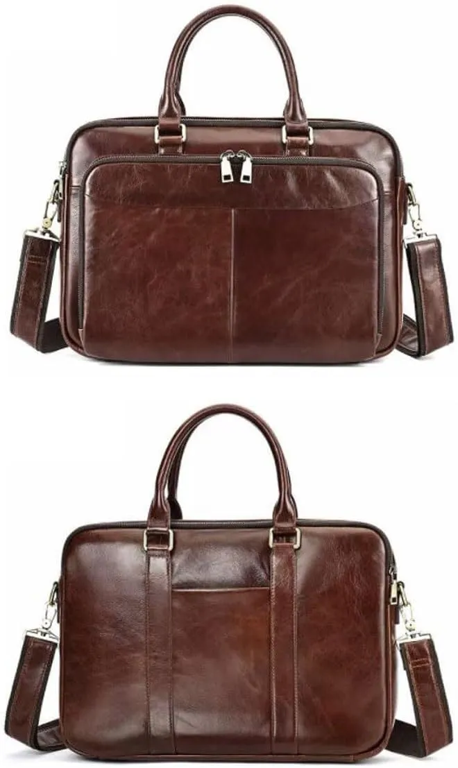 Briefcases Mens Laptop Bags Handbags Genuine Leather Messenger Shoulder Bags Casual Daypacks