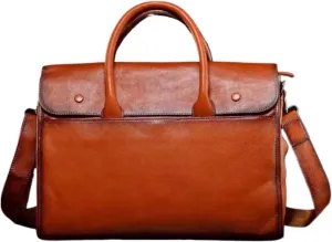 Business Briefcases Mens Handbags Messenger Shoulder Bags Genuine Leather Laptop Bags Crossbody Bags 15.3Inch
