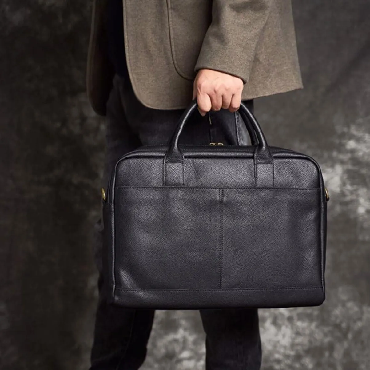 Business Briefcases Mens Handbags Messenger Shoulder Bags Genuine Leather Laptop Bags Crossbody Bags Carrying Cases