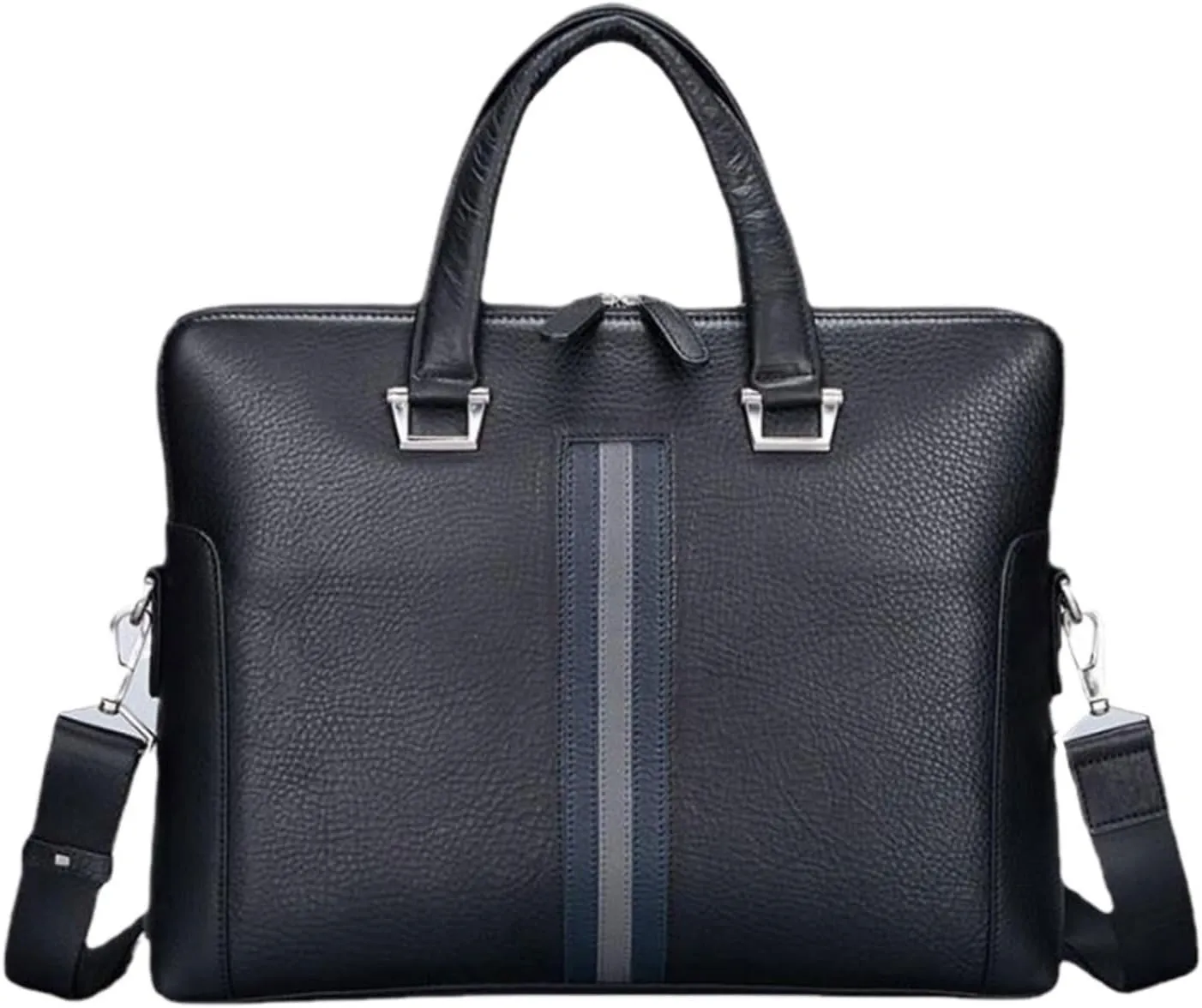 Business Briefcases Mens Messenger Shoulder Bags Crossbody Bags Handbags Genuine Leather Laptop Bags 15.2Inch