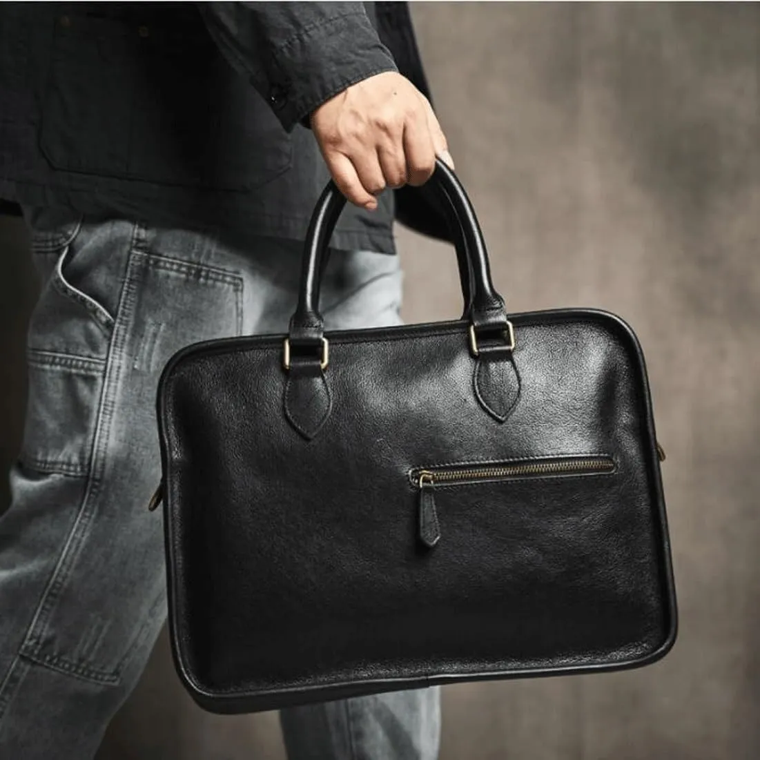 Business Briefcases Mens Messenger Shoulder Bags Genuine Leather Laptop Bags Crossbody Bags Handbags