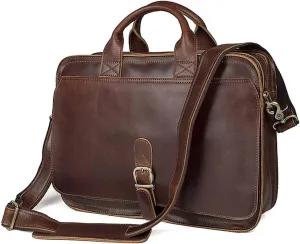 Business Mens Genuine Leather Laptop Bags, Briefcases for Men, Computers Bags, Messenger & Shoulder Bags, Handbags (Color : Brown)