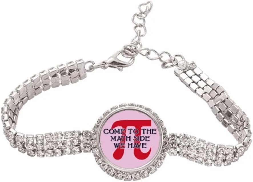 Calculation Perimeter Mathematical Pi Tennis Chain Anklet Bracelet Diamond Jewelry