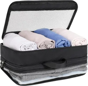 Cambond Double Sided Compression Packing Cubes - Expandable See Through Mesh Compression Cubes for Travel, Separate Clean and Dirty Clothes Efficient Packing Organizers for Road Trip, Cruise