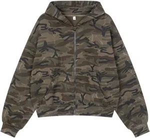 Camo Hoodie Leopard Print Top Sweatshirt Y2k Graphic Oversized Womens Pullover Long Sleeve with Pocket