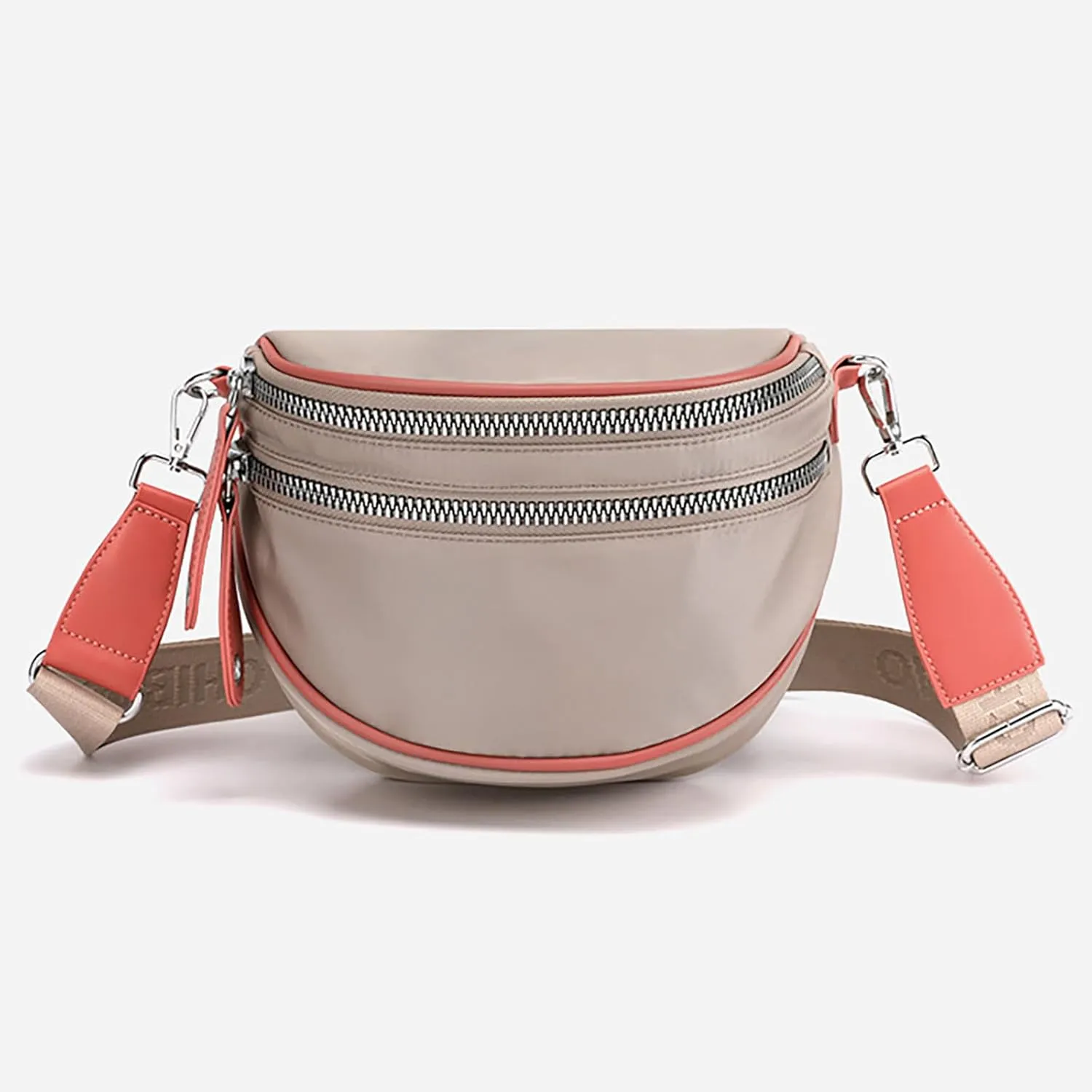 Canvas Shoulder Bag Lightweight Nylon Fabric Women's Bag Fashion Ladies Shoulder Crossbody Bags Casual (Khaki, One Size)