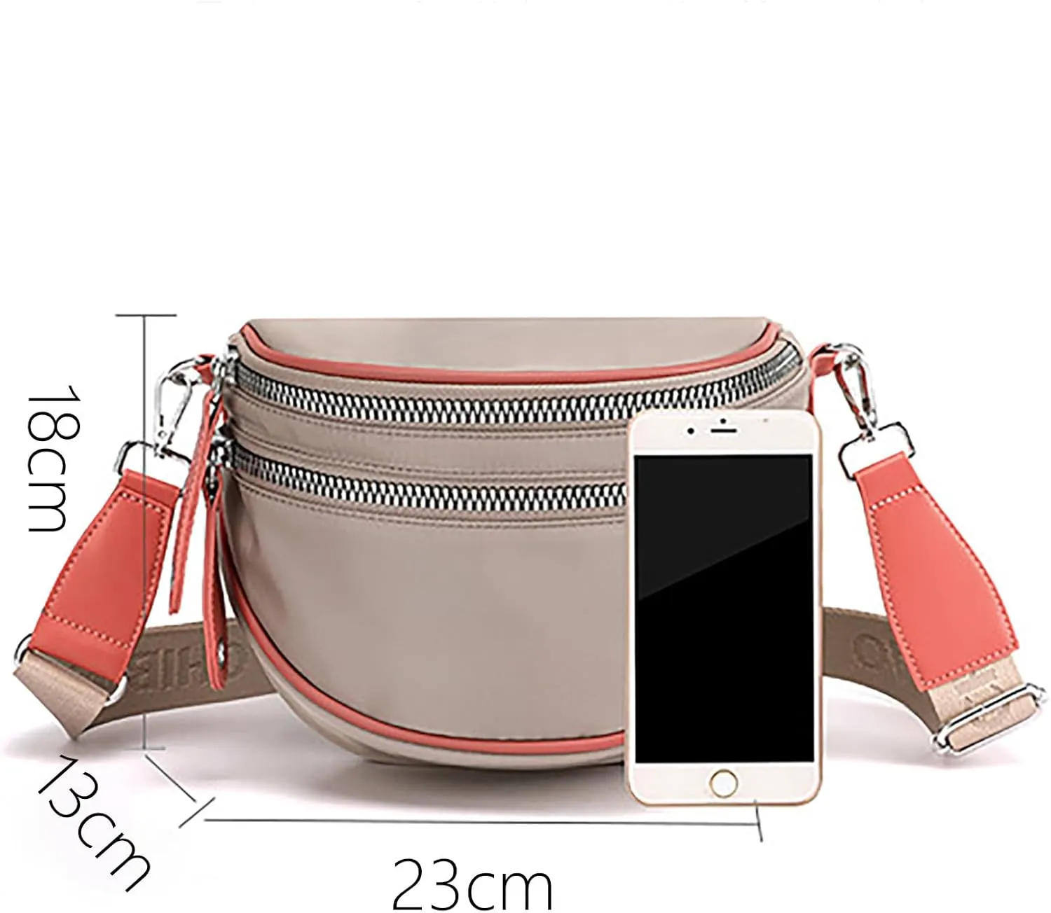 Canvas Shoulder Bag Lightweight Nylon Fabric Women's Bag Fashion Ladies Shoulder Crossbody Bags Casual (Khaki, One Size)