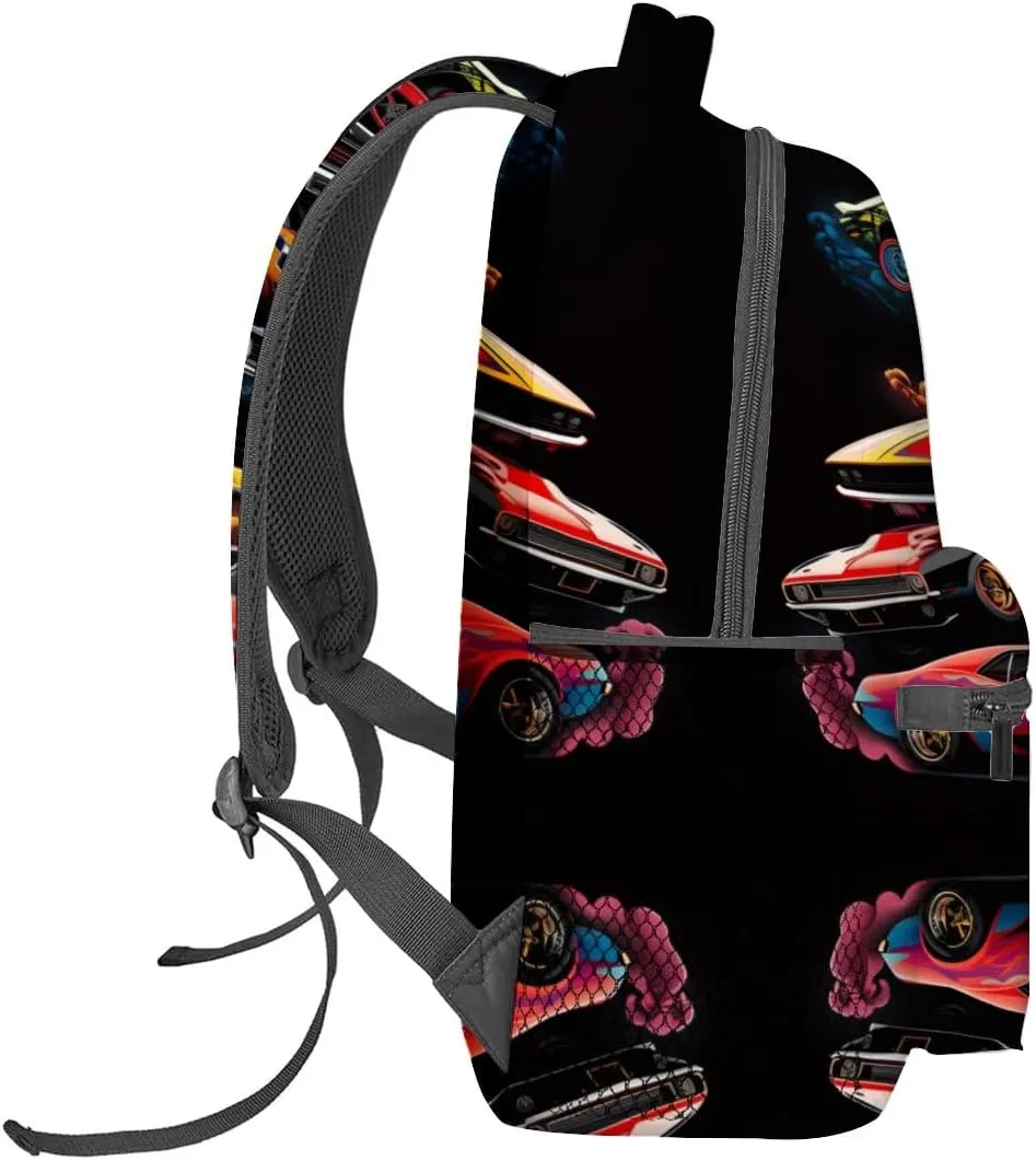 Car Pattern Backpack Travel Backpacks Laptop Rucksack,School Bookbag for Women Kids Boys Girls,Muscle Cars Sports Back Pack Accessories Bags,Ideal Gifts for Work, Outdoor Adventures