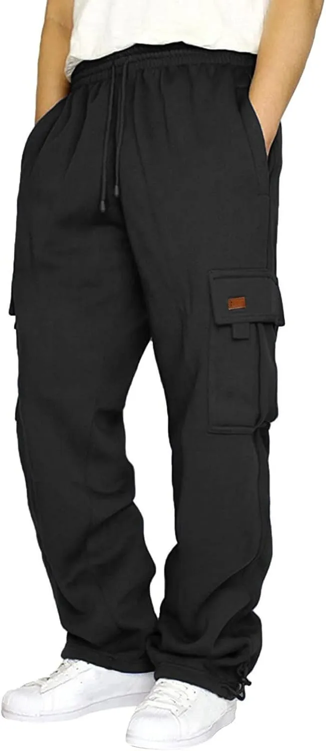 Cargo Pants for Men Baggy Cargo Pants Relaxed Fit Casual Pants Drawstring Trousers Pants with Pockets