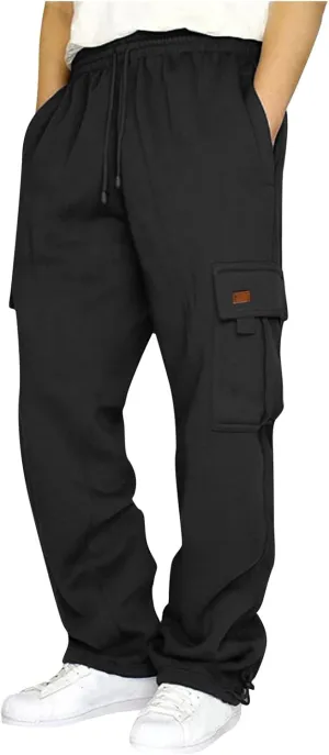 Cargo Pants for Men Baggy Cargo Pants Relaxed Fit Casual Pants Drawstring Trousers Pants with Pockets