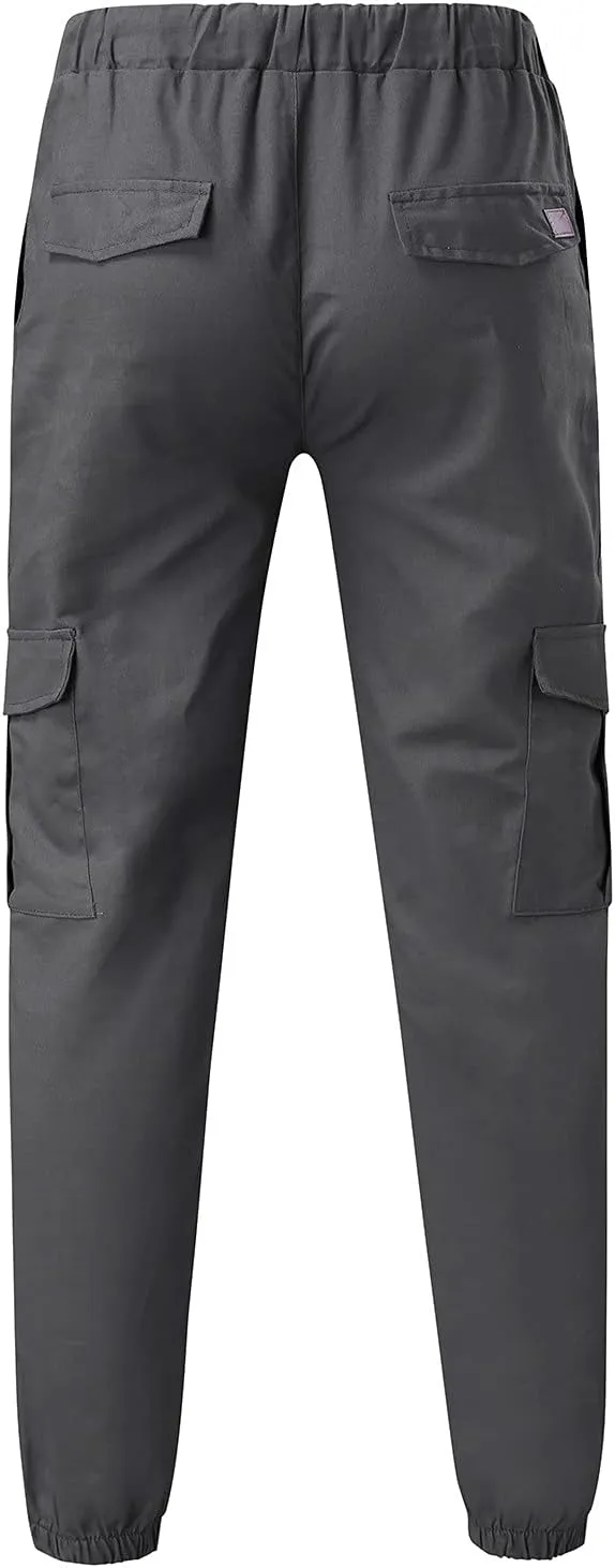 Cargo Pants for Men Big and Tall Hiking Outdoor Elastic Waist Pants with 5 Pockets Men's Cargo Pants Classic Straight