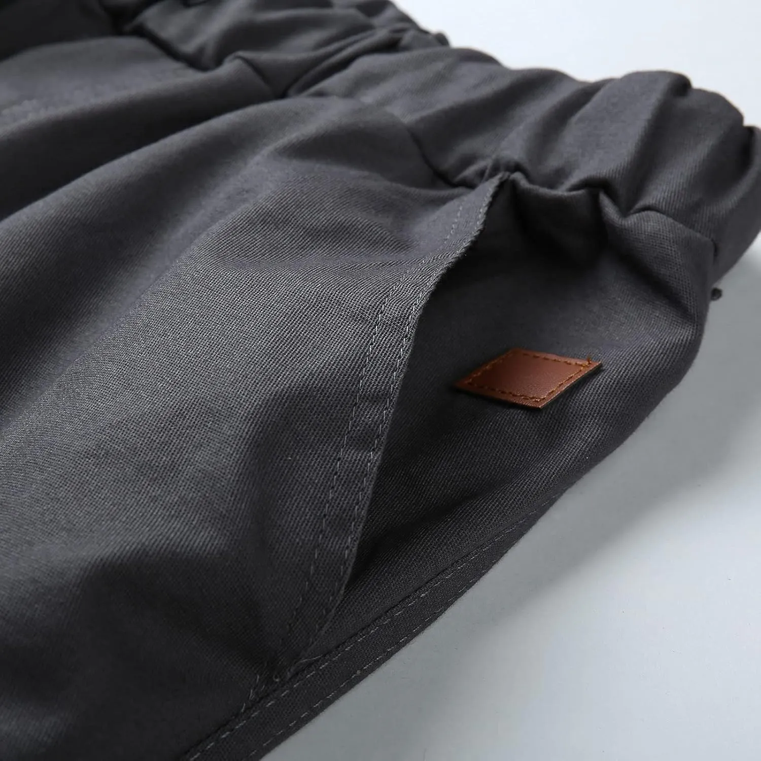 Cargo Pants for Men Big and Tall Hiking Outdoor Elastic Waist Pants with 5 Pockets Men's Cargo Pants Classic Straight