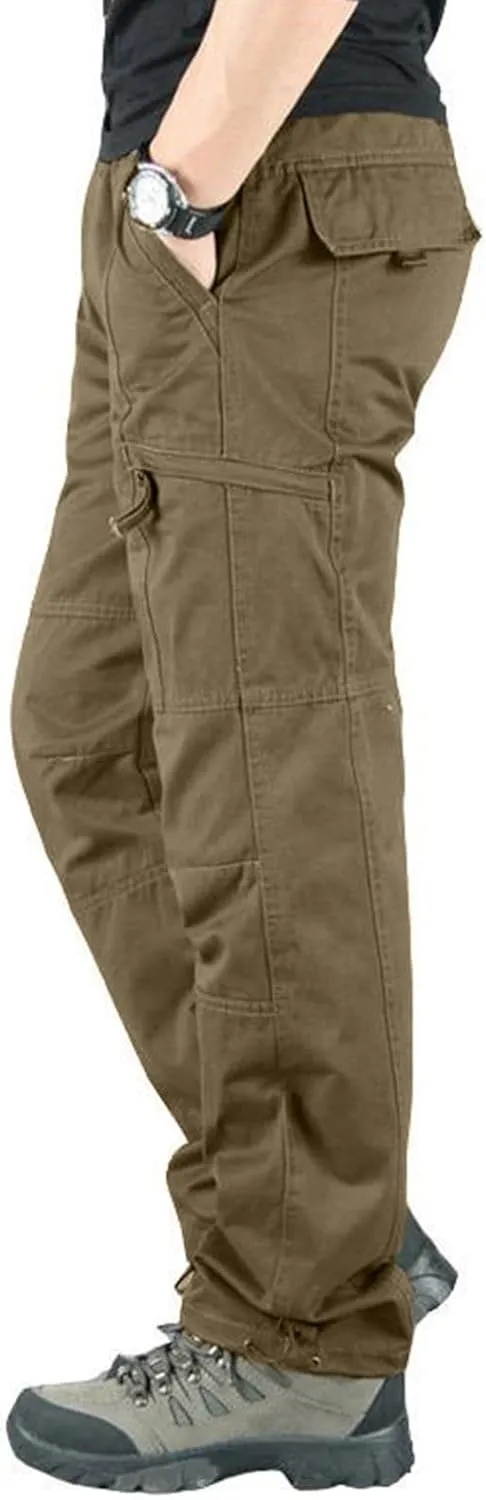 Cargo Pants for Men Joggers Active for Men Gym Training Pants Men's Fleece Cargo Sweatpants Heavyweight Mens Fashion