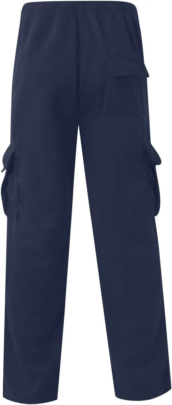 Cargo Pants for Men Relaxed Fit Multiple Pockets Pants Casual Elastic Waist Drawstring Cargo Pants Fashion Trousers